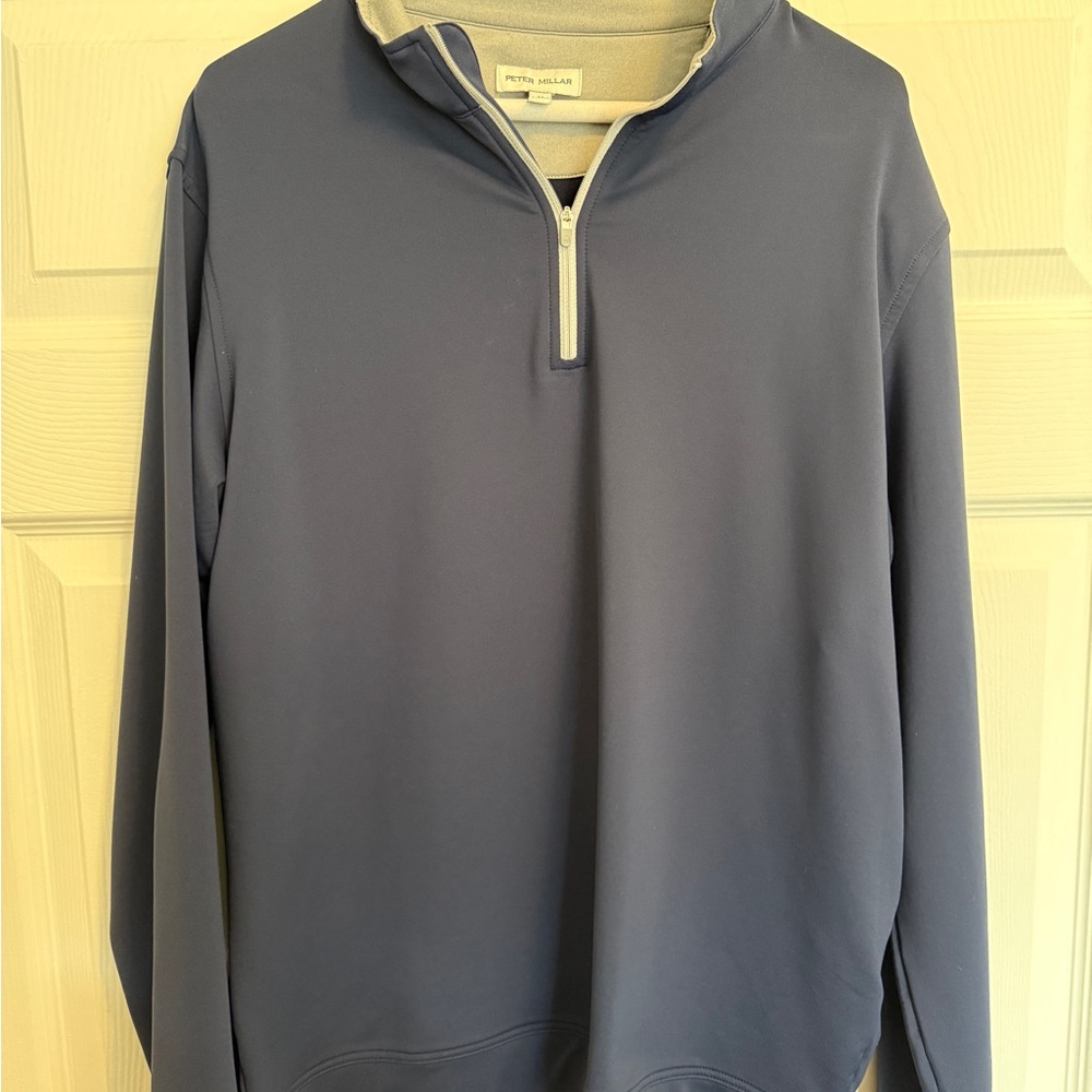 Peter Millar Men's Slate Zip-Up Sweater